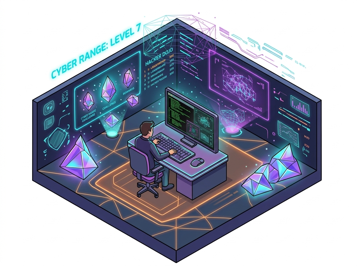 Game-Based Challenges Cyber Range Color Illustration