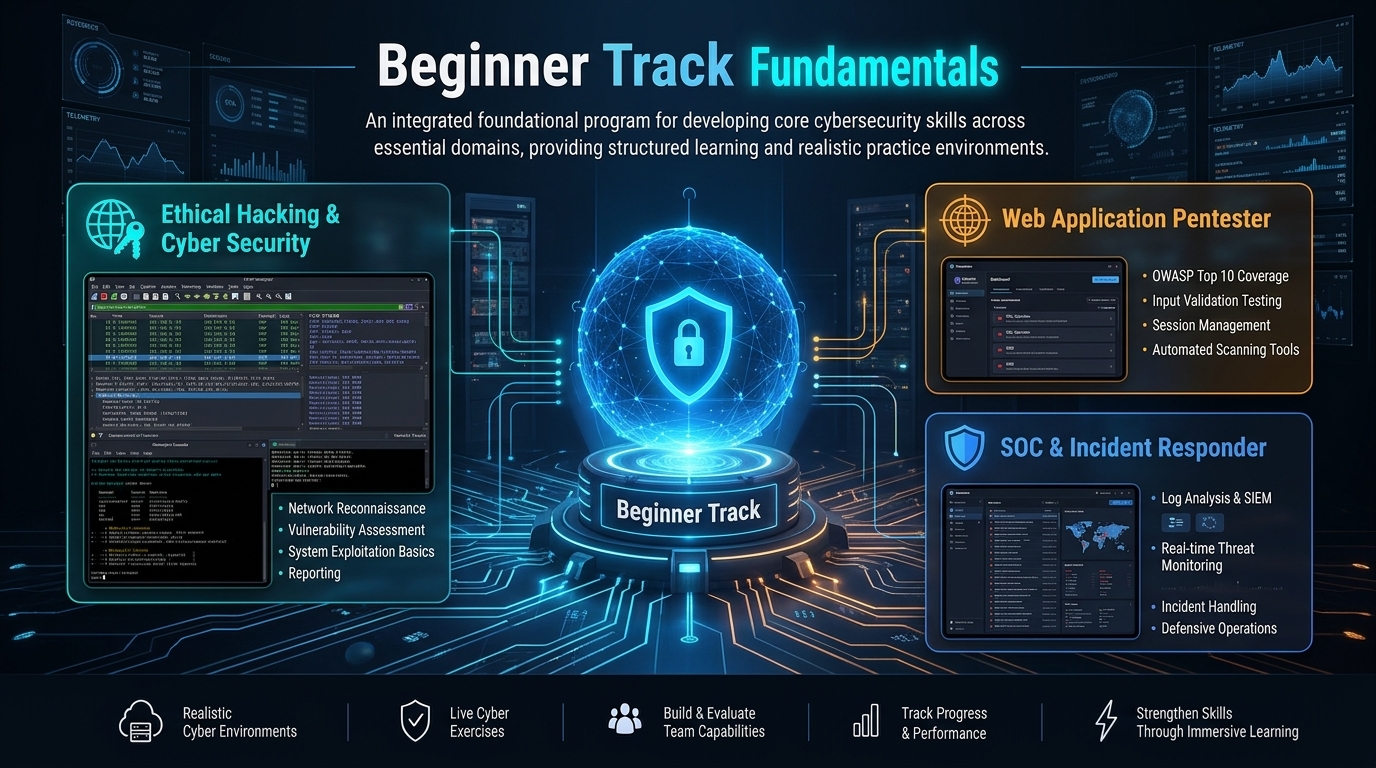 Hacktify Beginner Track Security Fundamentals Architecture Infographic