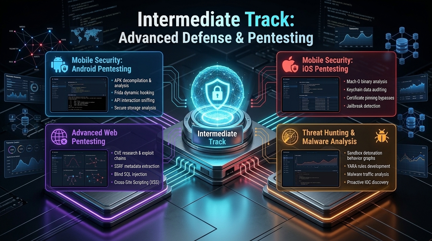 Hacktify Intermediate Track Advanced Defense and Pentesting Card Graphic